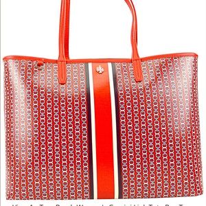 Rare Tory Burch Red Gemini Link Tote